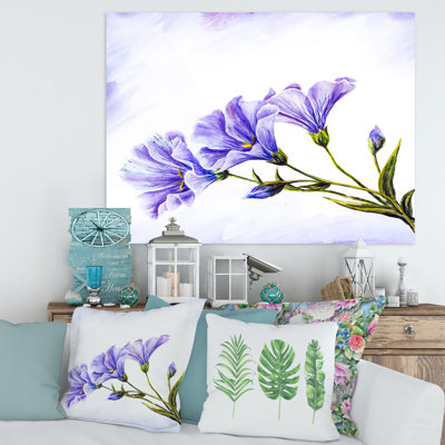 Fleurs bleues - Peinture sur toile