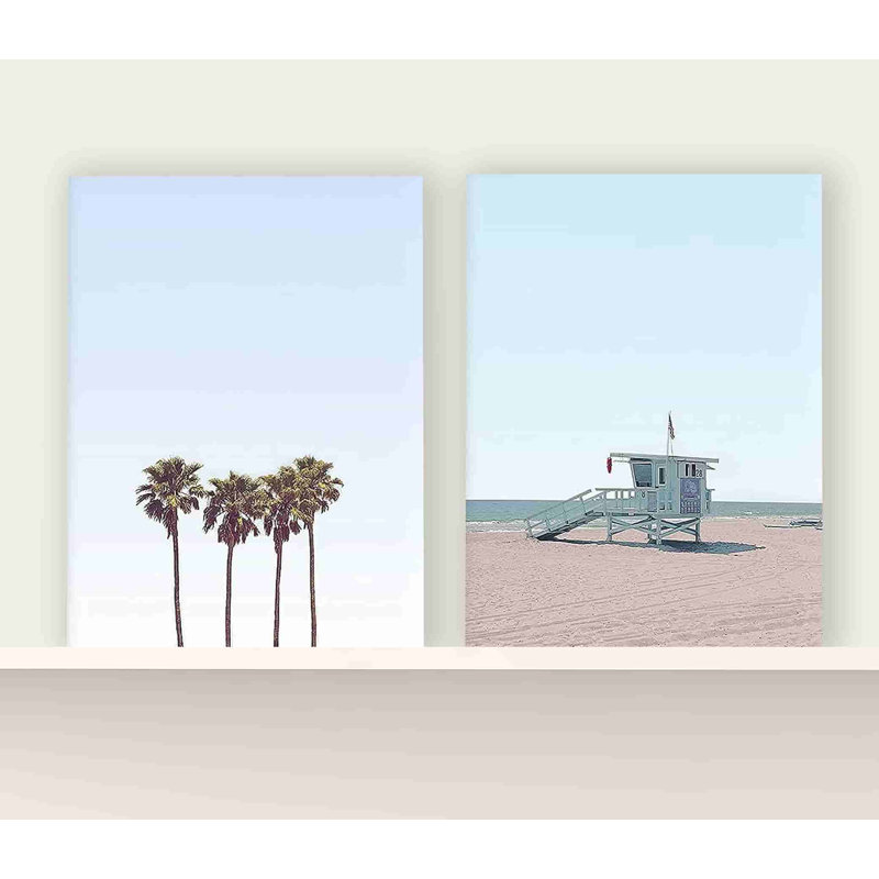 Beecher Beachside Retreat On Beach On Canvas, reproduction de 2 pièces, H 16 po x l 24 po x P 1 po