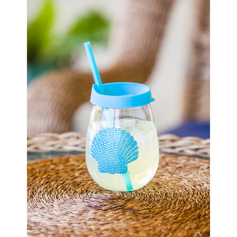 Culbuteur de voyage 17 onces avec paille sea shell