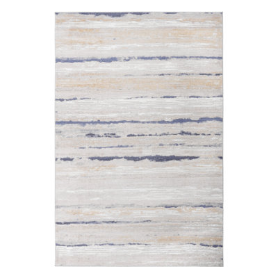 Area Rug, Collection Ivory/ Striped Non-Shedding Living Room Bedroom Dining Home Office Stylish And Stain Resistant