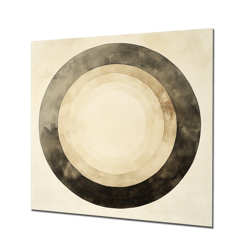 Crème crème, écho - décoration murale abstraite minimaliste en métal, impression moderne sur métal, L 29 po x H 29 po