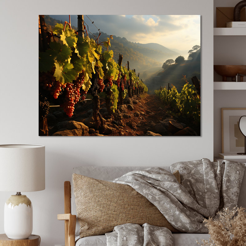 «Vineyard Misty Meadows Cellars I», reproduction sur toile, H 12 po x l 20 po x P 1 po, Toile tendue