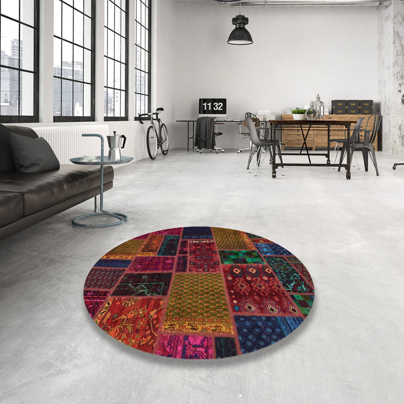 Abstract Indoor Rug, Round 8'