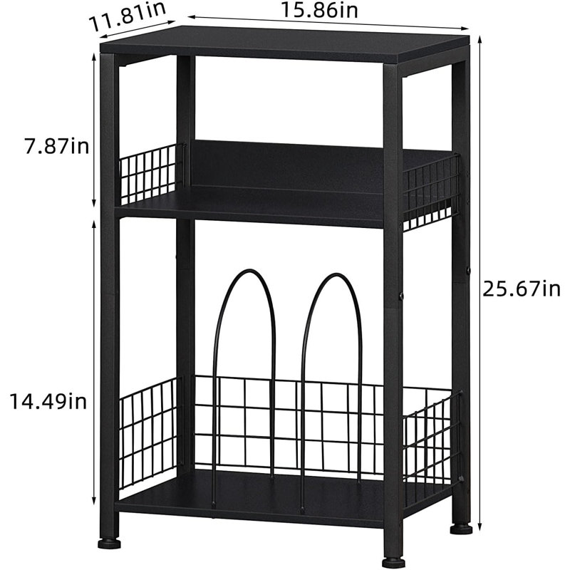 25.67'' H Media Shelves, Black