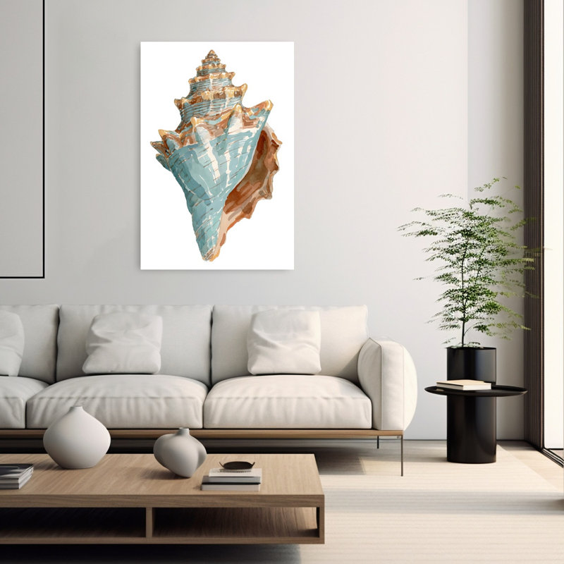 Impression d'art contemporain abstrait coquillage VI, 60" H x 40" W