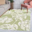 Tapis d'intérieur / extérieur vert / ivoire à deux tons à motif de feuilles Monstera Craigwood High-Low-922537428