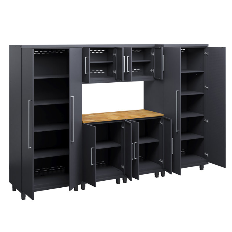 Ensemble 7 pièces Prestige: base et mur, Noir / brun