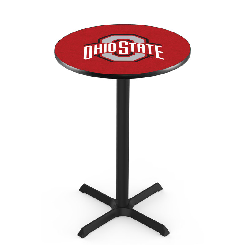 NCAA Round Metal Base Dining Table, Ohio State University