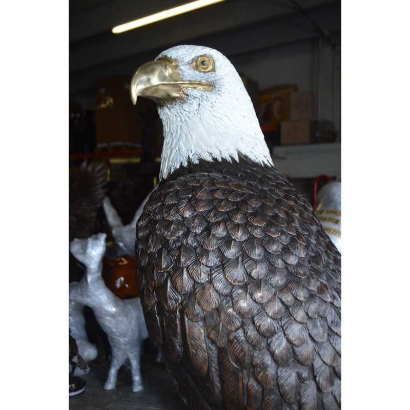 Large Eagle on a branch Bronze Statue -  Size: 29"L x 29"W x 74"H. 