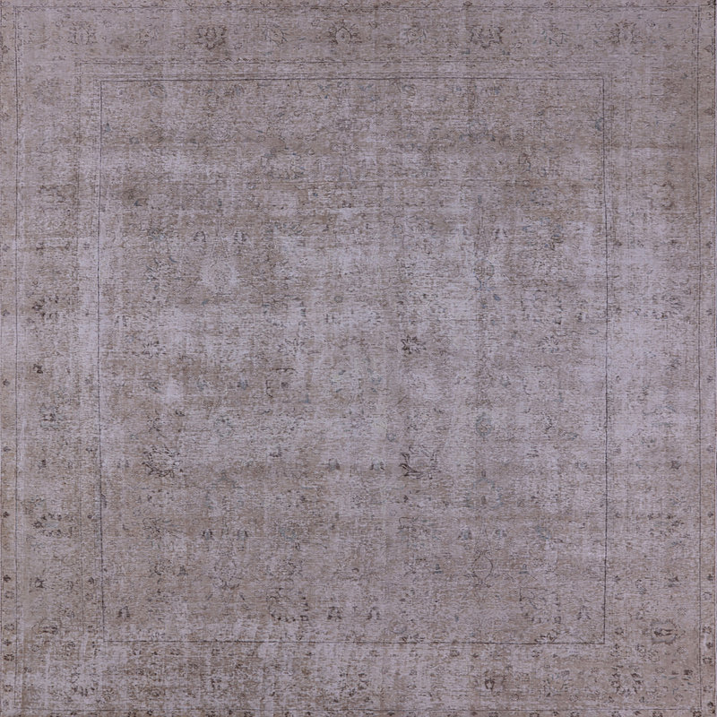 Tapis oriental gris Sherita, Carré 7 pi