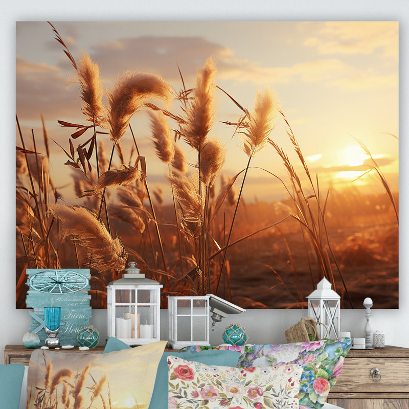 Coucher de soleil, Meadows d'été I, Toile tendue, H 12 po x l 20 po x P 1 po
