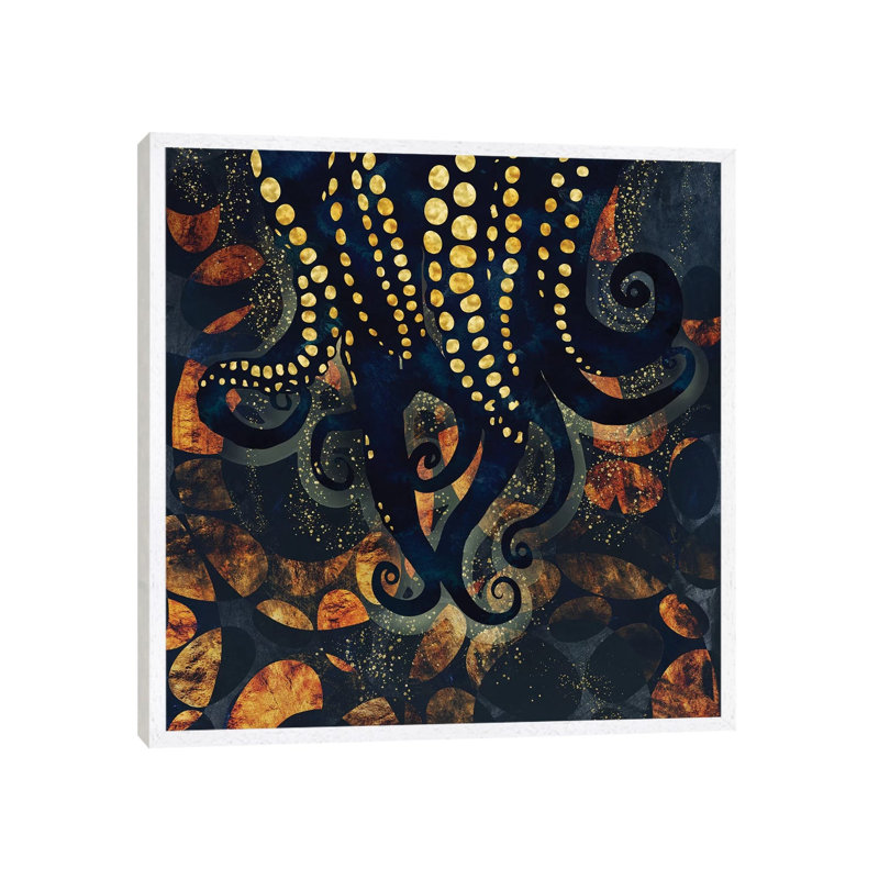 Metallic Ocean I - Print on Canvas, White Framed, 66.04 cm H x 66.04 cm W