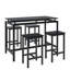 Ensemble de table de salle à manger 5 pièces pour 4 personnes, ensemble de table de bar noir avec 4 tabourets de bar et ensemble de chaises à hauteur de comptoir. Ensemble de table de pub pour la cuisine, petit espace