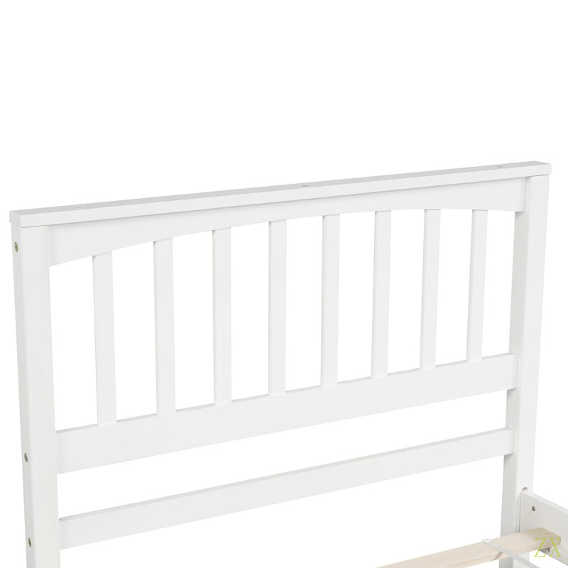 Lit plateforme en bois, Blanc