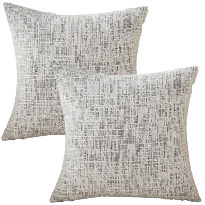 Housse de coussin en chenille 18 po, Blanc, H 18 po x l 18 po x P 1 po, Housse de coussin seulement - sans coussin