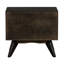 Table de chevet 2 tiroirs Mid-Century brun, nombreuses options de rangement, solide, 24 po de profondeur, structure pour support, 17 po de largeur, corps