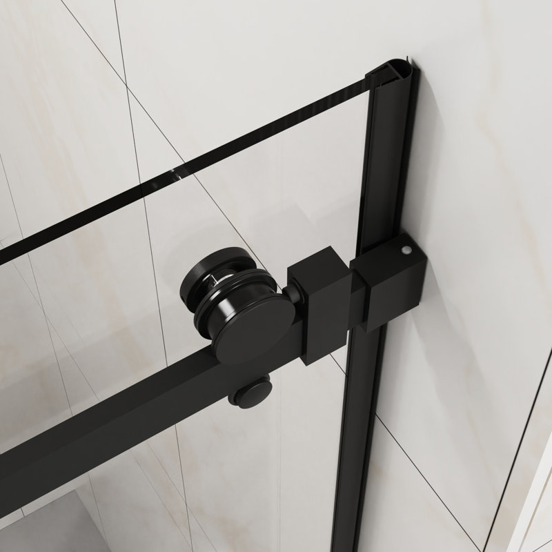 44" - 48" Adjustable Width, 72" H Shower Door, 6mm Tempered Clear Glass, Waterproof Seal, Modern Bathroom Decor Width Sliding Design For