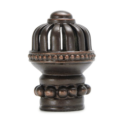 Cricket Cage medium round knob with beaded base in Antique Brass