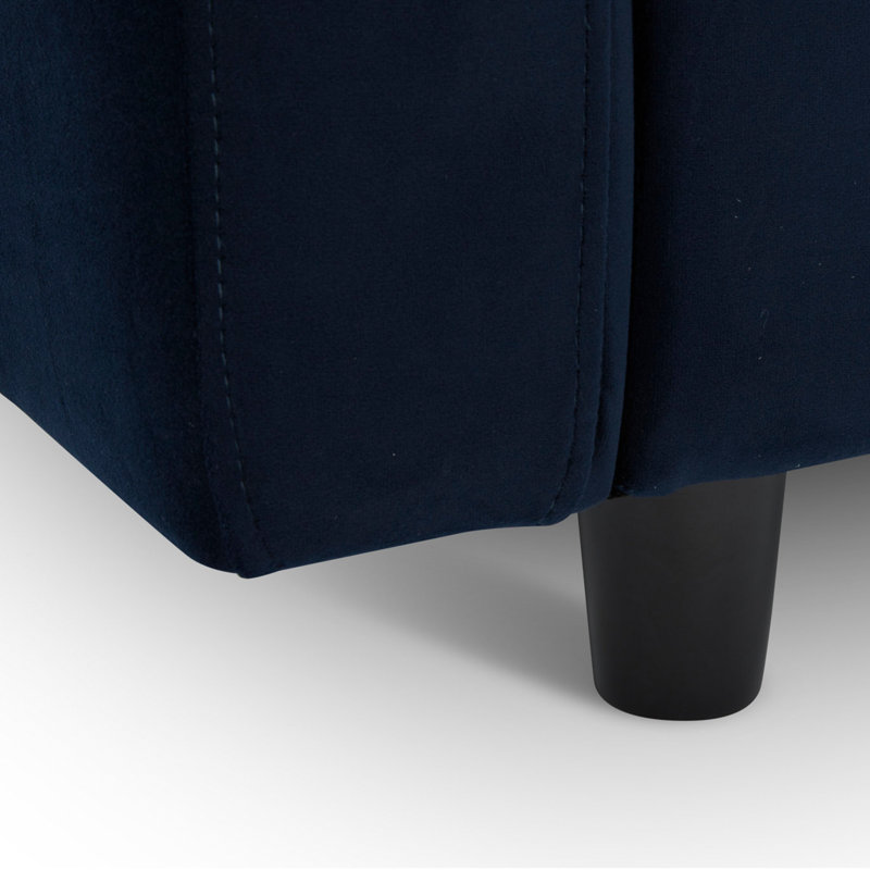 Canapé rembourré 100 po Fleetwood, Velours tweed bleu marine