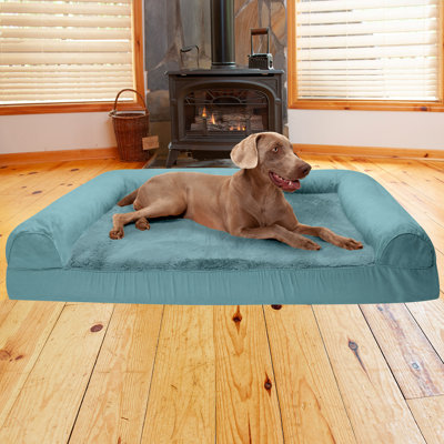  Plush & Suede Cooling Gel Top Sofa Dog Bed