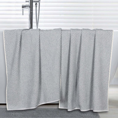 Draps de bain surdimensionnés en mélange de coton à séchage rapide et côtes diagonales