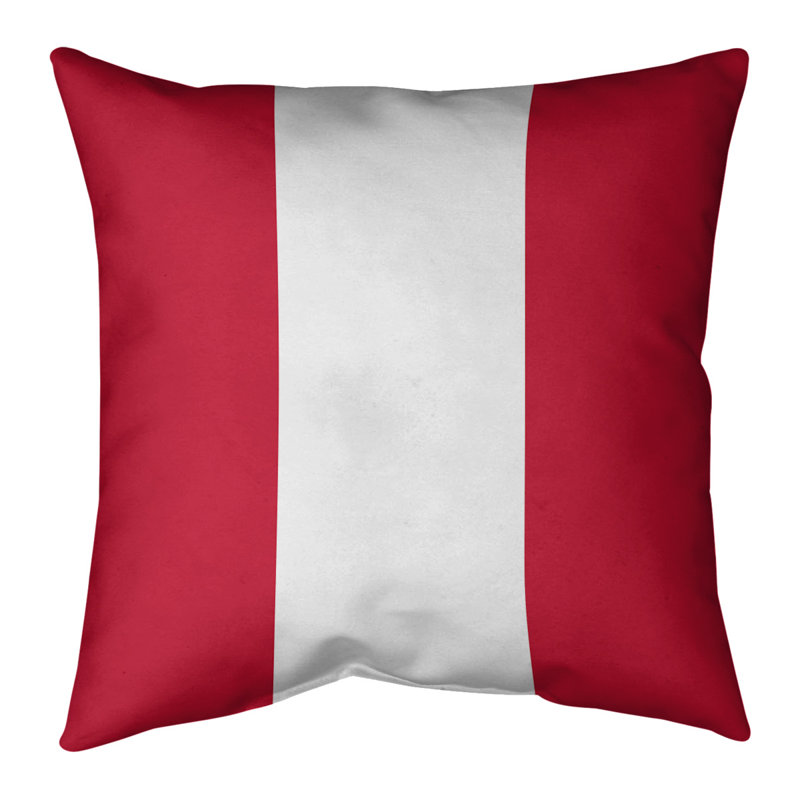  Coussin Football, Rouge / Blanc, 16 po x 1 po, Faux lin