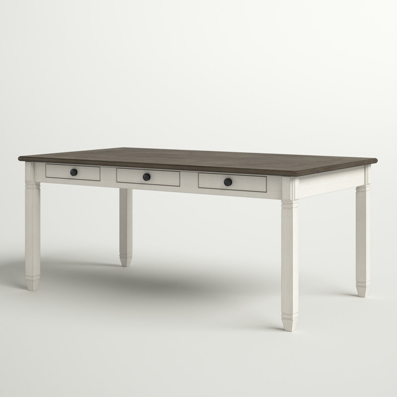 Rockdale Dining Table, Dark Brown/Antique White