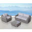 Ensemble de conversation en osier pour 3 personnes avec coussins