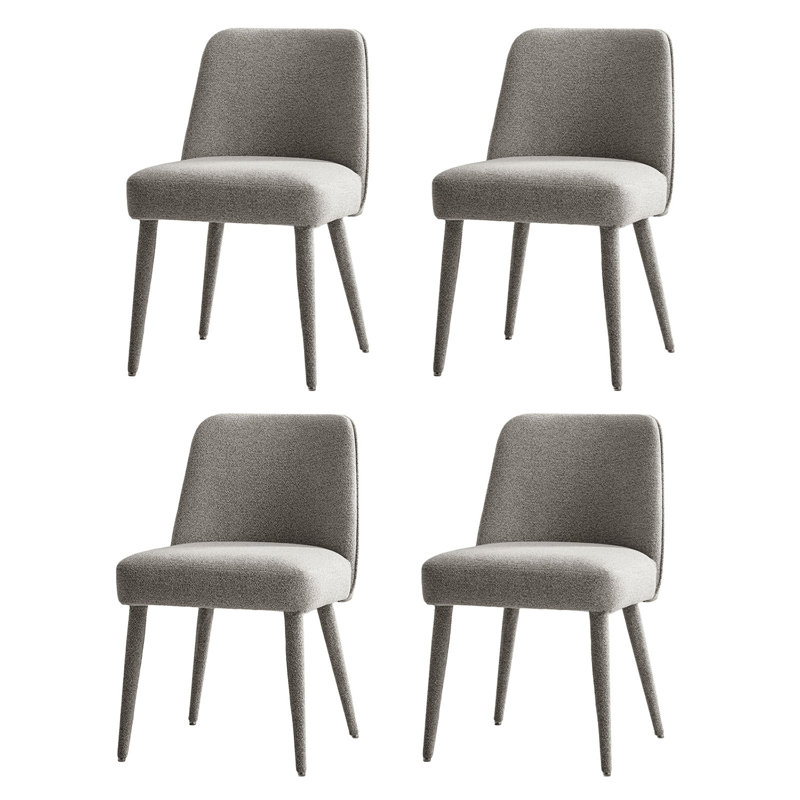 Verity Modern Upholstered Dining Chair with Ergonomic Design Set of 4, Gray
