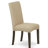 5 Piece Dining Room Furniture Set Includes a Rectangle Dining Table with Pedestal and 4 Brown Linen Fabric Parsons Chairs, 42x72 Inch, Cappuccino-1219134676-1219134678