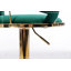 Ensemble de 2 tabourets de bar pivotants réglables en hauteur avec repose-pieds chromé et pieds dorés, vert-163961962