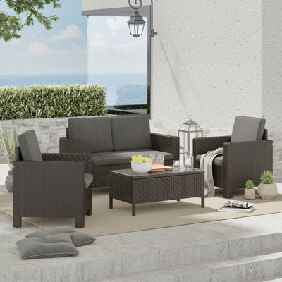 Jett 4 - Person Patio Conversation Sets with Cushions