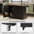Fluted Kitchen Island with Drop Leaf-382546423