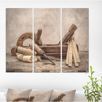 Vintage Woodworking Chisel Tools' Oil Painting Print Multi-Piece Image on Wrapped Canvas -  East Urban Home, EB2ABC9E84374B7FA0095EF164B822FB