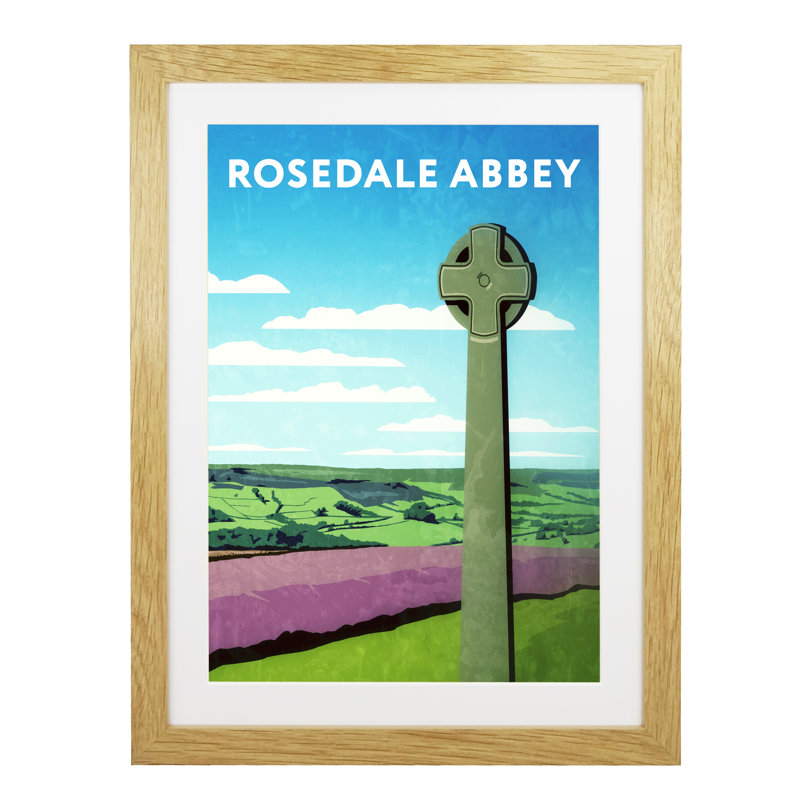 'Rosedale Abbey' by Richard O'Neil - Print, Oak Wood Frame, 54 cm H x 44 cm W x 2.2 cm D