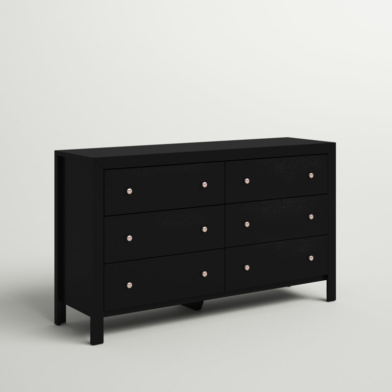 Lisbon 58'' W 6 - Drawer Dresser, Black