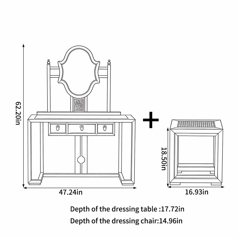 Coiffeuse de chambre à coucher de style chinois rétro