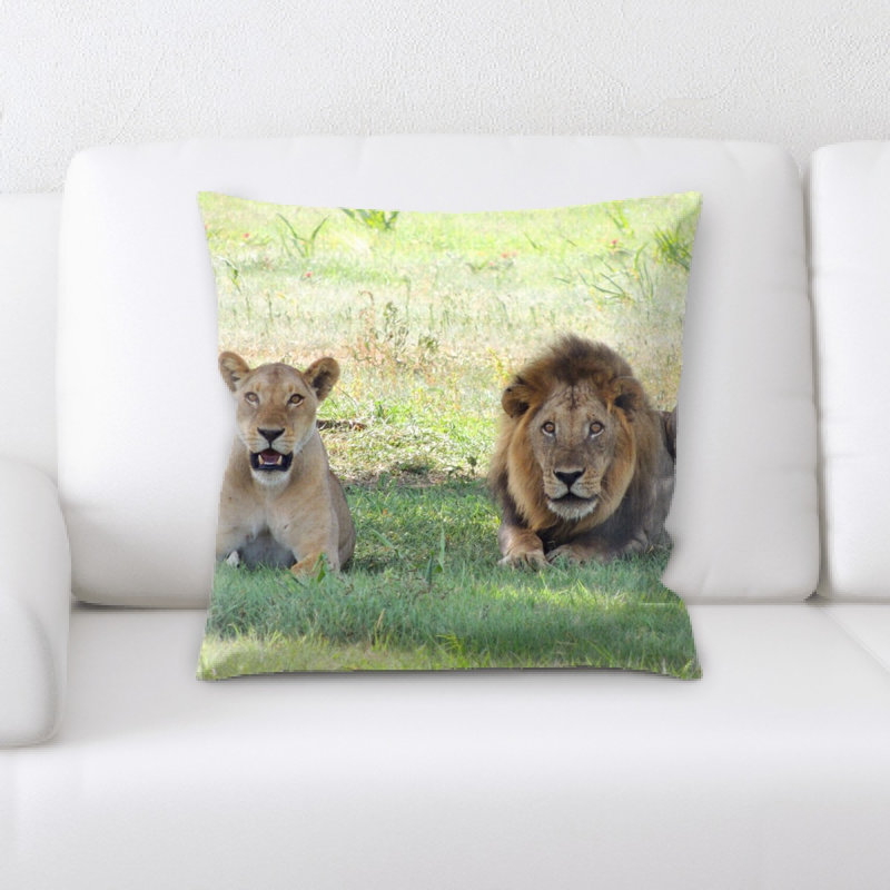 Housse et insert de coussin carré Lions