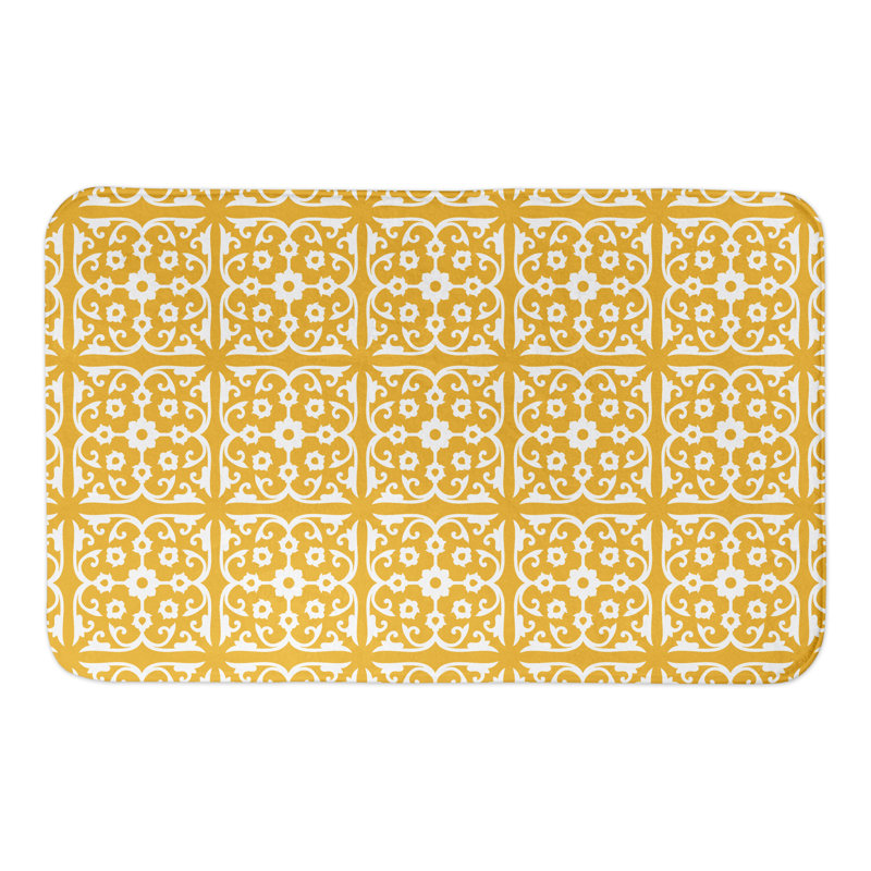 Tapis pour salle de bain Kenosha, Jaune