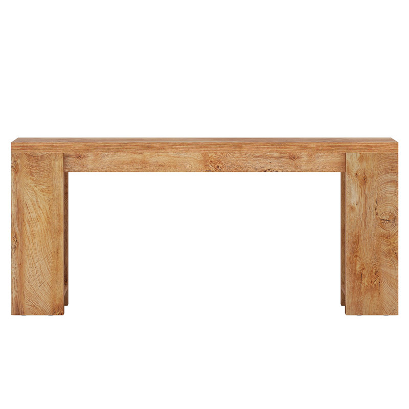 70.9" Extra Long Farmhouse Console Table – Narrow Wood Entryway Sofa Table Behind Couch, Light Oak