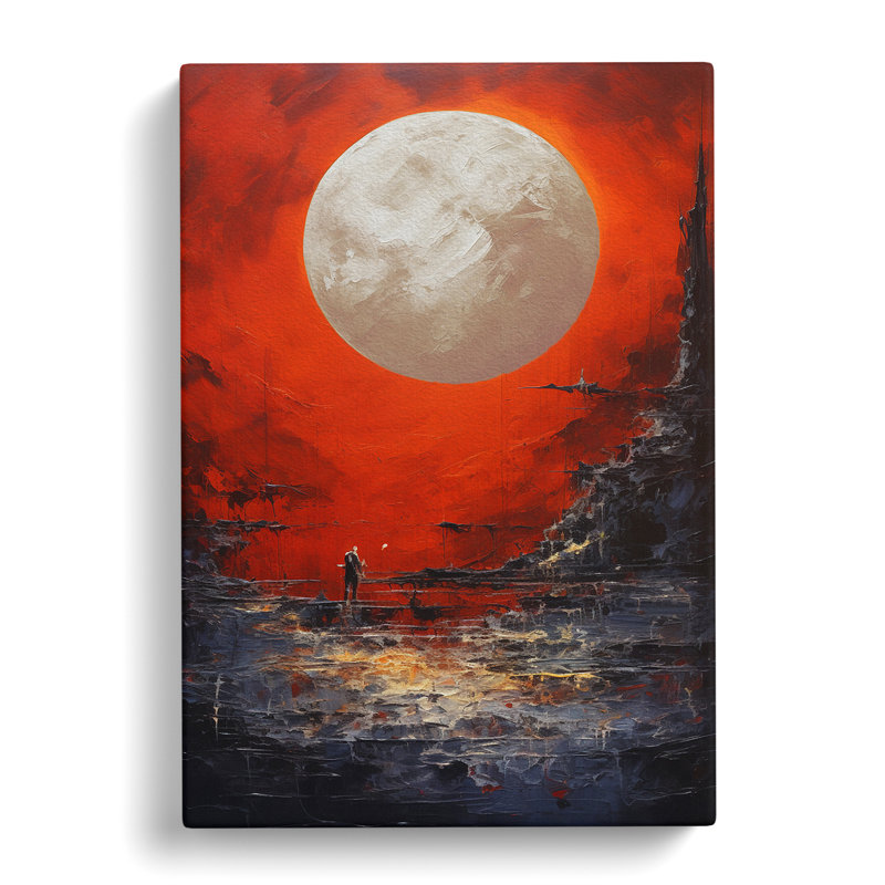 Moon Action Painting No.2 - Wrapped Canvas, 76cm H x 50cm W x 3cm D