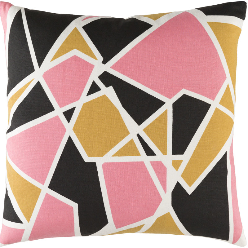 Coussin en coton à motif géométrique Trudy
