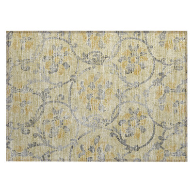 Slesh Washable Floral Indoor / Outdoor Rug