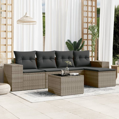 Ensemble de canapé de jardin Vidaxl gris
