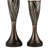 12" and 14" Tall" Lelei" Candleholder, Silvery and Bronze finish (Set of 2)