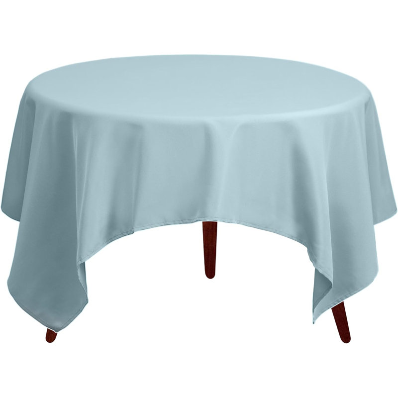 Amilliana Square No Pattern Polyester Tablecloth, 70" Square, Baby Blue