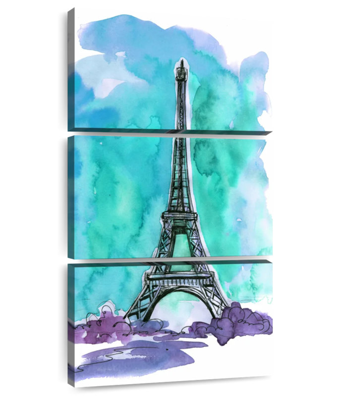 Blue Sky Eiffel Tower, 27" H x 12" W