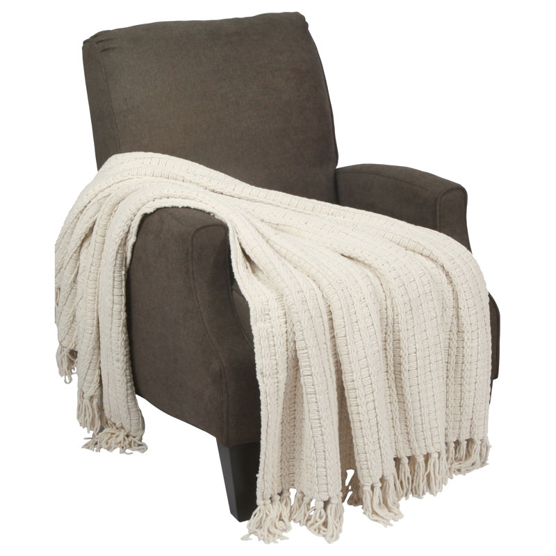 Throw Blanket, String/Ivory, 152.4cm x 203.2cm
