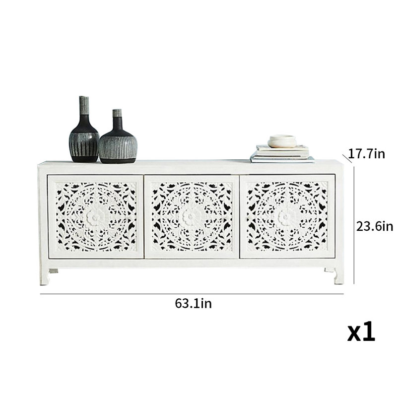 Armoire d'appoint simple en bois massif de style nordique