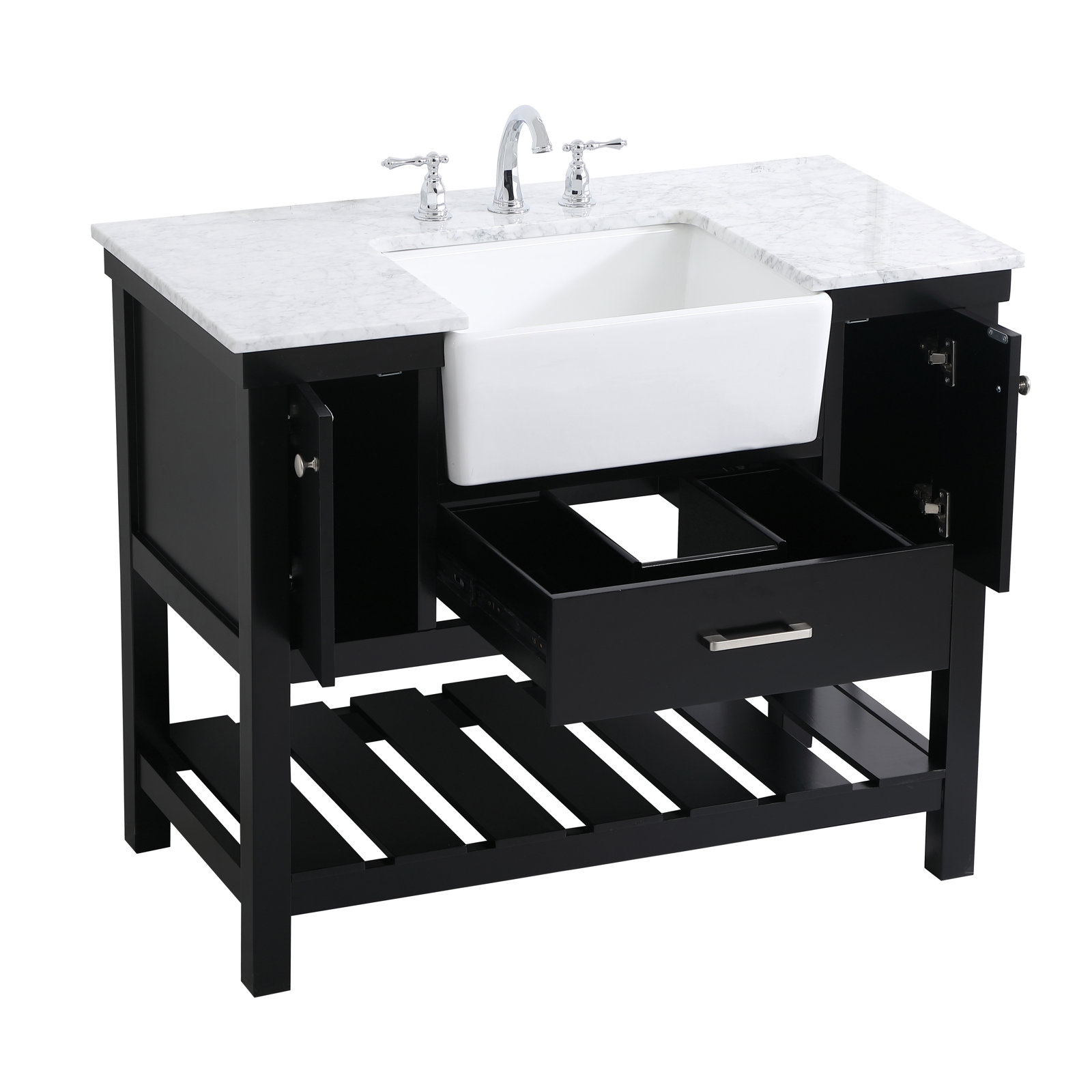 Pelaghia 42'' Single Bathroom Vanity, Black